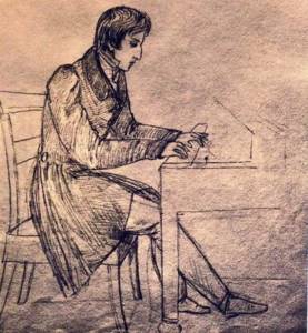 1. Chopin at the piano. Drawing by Eliza Radziwill, 1826 