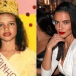 Adriana Lima in childhood and now