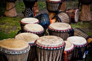 African wedding accompanied by the sounds of drums