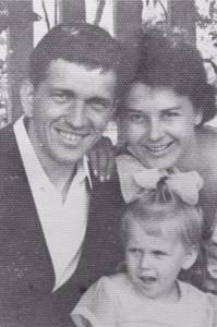 Alena Sviridova with mom and dad