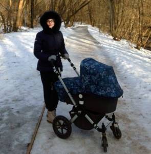 Anna on a walk with her son Fedor