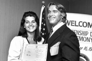 Arnold Schwarzenegger and Maria Shriver in their youth