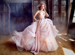 Satin pink bridesmaid dress