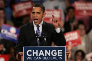 Барак Обама во время предвыборной кампании 2008 года