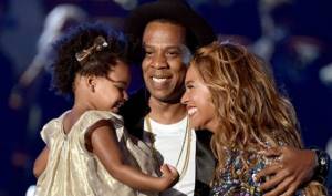 Beyonce with her husband and daughter