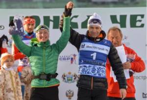 biathletes Bjoerndalen and Domracheva photo