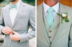Turquoise in a groom&#39;s suit