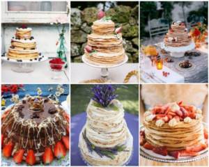 Pancake cake for newlyweds in Provence style