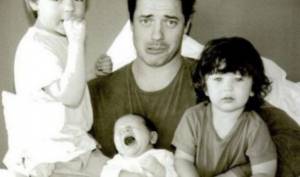 Brendan Fraser with his sons