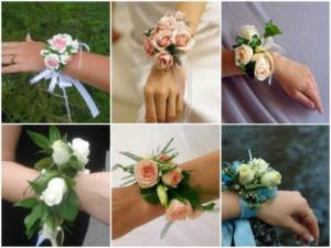 Bouquet-bracelet with roses for the witness