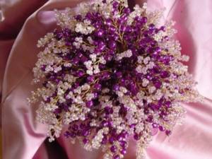 Bouquet of beads in purple color