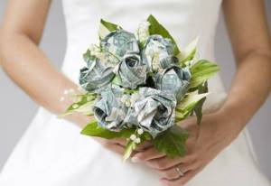 Bouquet of money for a wedding