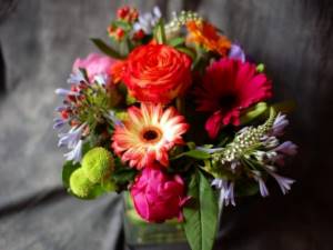 Bouquet of gerberas, chrysanthemums and roses