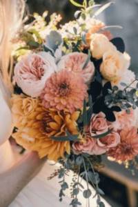 bridal bouquet of chrysanthemums
