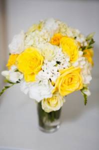 Bride&#39;s bouquet with yellow roses
