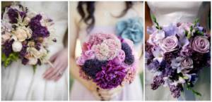 bouquets in lilac tones