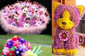 bouquets in the form of toys