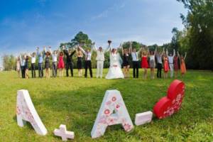 Three-dimensional foam letters for weddings