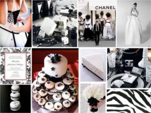 Black and white wedding in Chanel style