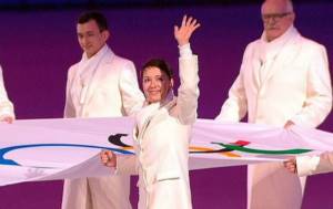 Chulpan Khamatova at the opening of the Olympics in Sochi