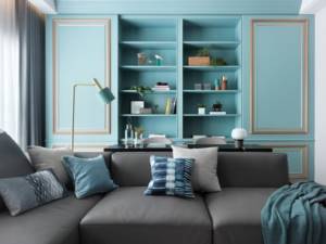 tiffany color in the living room interior