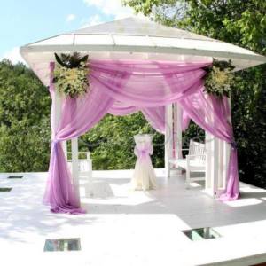 colored decor for a wedding gazebo