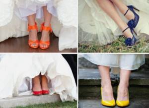 Colored wedding shoes