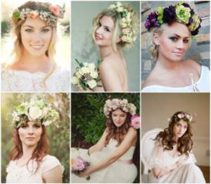 Flower and berry wedding crown