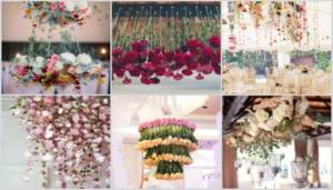 Floral arrangements for decorating walls and ceilings