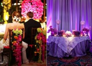 Flower arrangements and wedding slot design