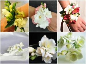 Freesia flower bracelet for bridesmaid
