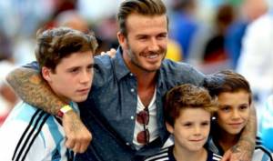 David Beckham with his sons (2014)
