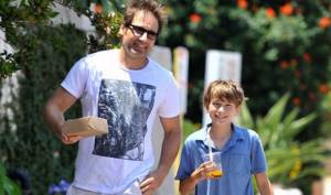 David Duchovny with his son