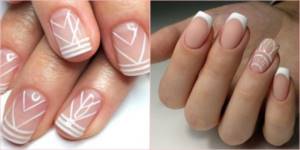 Nail design in the form of a white classic jacket