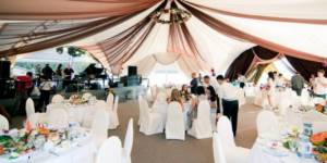 For an outdoor wedding, don’t forget to prepare mobile tents