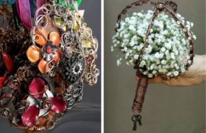 Two bouquets in steampunk style