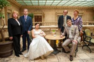 Two families: bride and groom with parents
