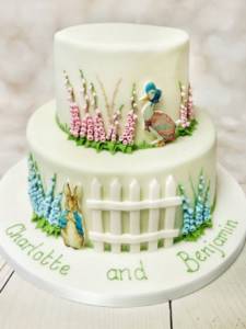 Two tier cake with rabbit