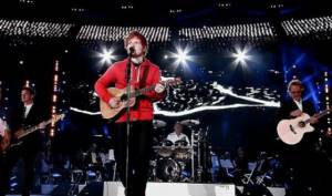 Ed Sheeran at the closing ceremony of the 2012 London Olympics