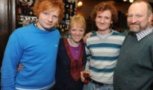 Ed Sheeran with his parents and older brother