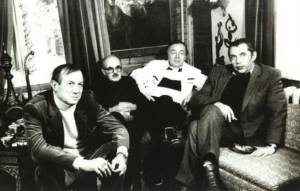 Evgeny Yevtushenko, Bulat Okudzhava, Andrey Voznesensky and Robert Rozhdestvensky
