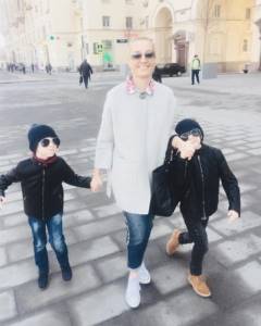 Evgenia with her sons