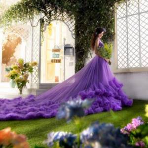 фиолетовое платье невесты