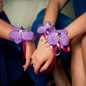 DIY purple boutonnieres