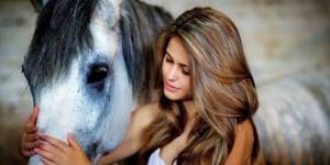 Photo of a girl with a horse
