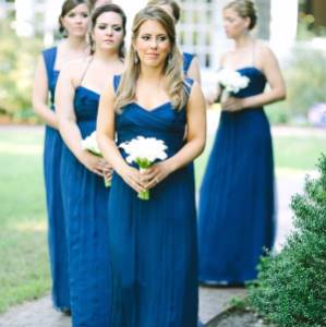 Photos of bridesmaids in delicate blue dresses