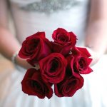 Photos of wedding bouquets of red roses