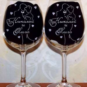wine glasses with names for weddings