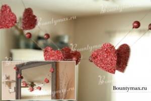 DIY heart garland for a wedding with photos and videos
