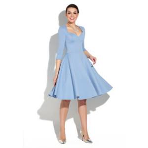 Blue midi-length wedding dress
